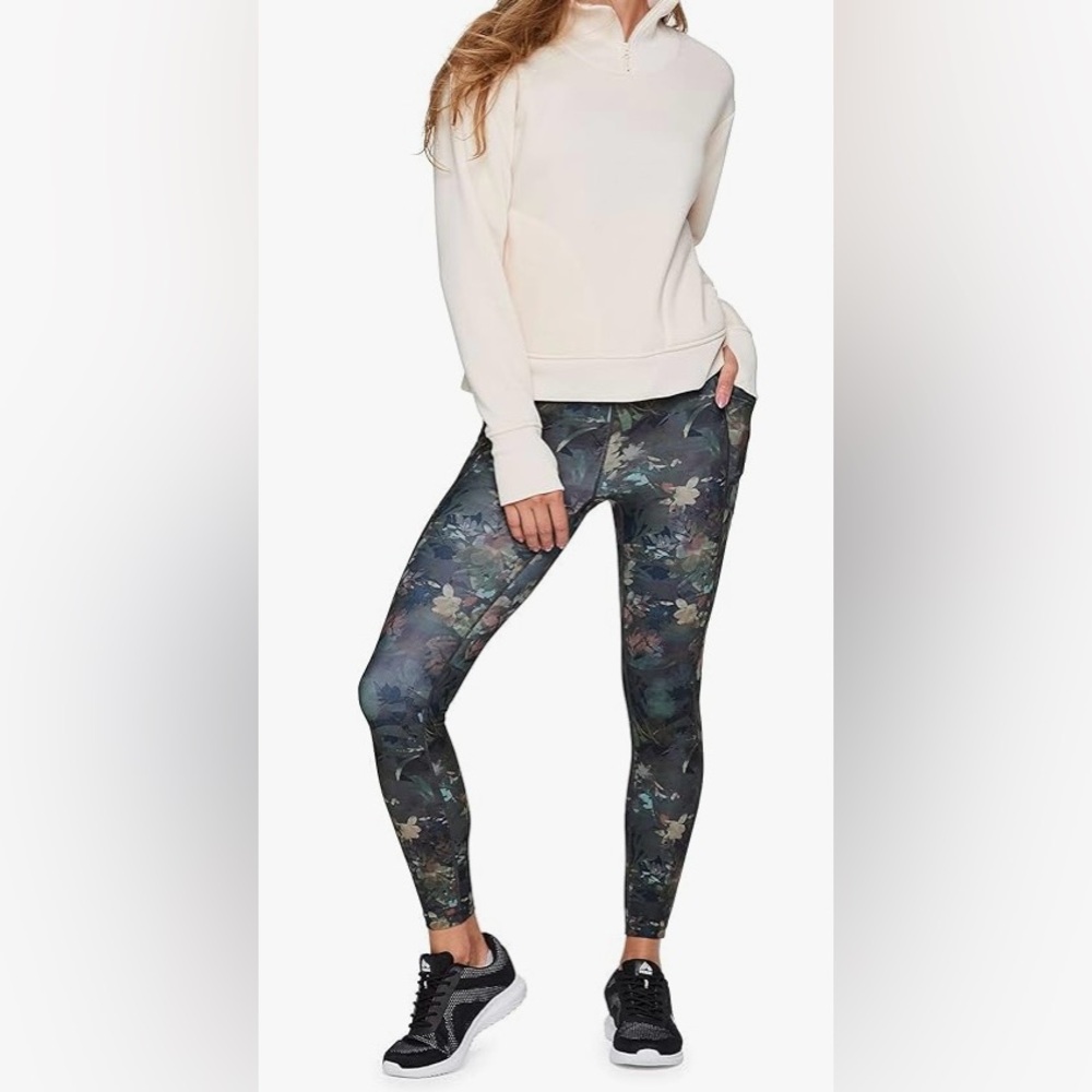 RBX Blue and Green Leggings with Flower Print